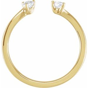 14K Yellow 1/5 CTW Lab-Grown Diamond Two-Stone Ring