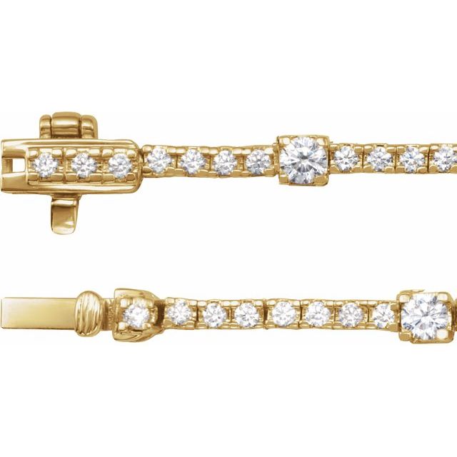 14K Yellow 4 CTW Lab-Grown Diamond Line 16" Necklace
