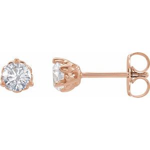 14K Rose 1/5 CTW Lab-Grown Diamond Fleur-de-Lis Earrings