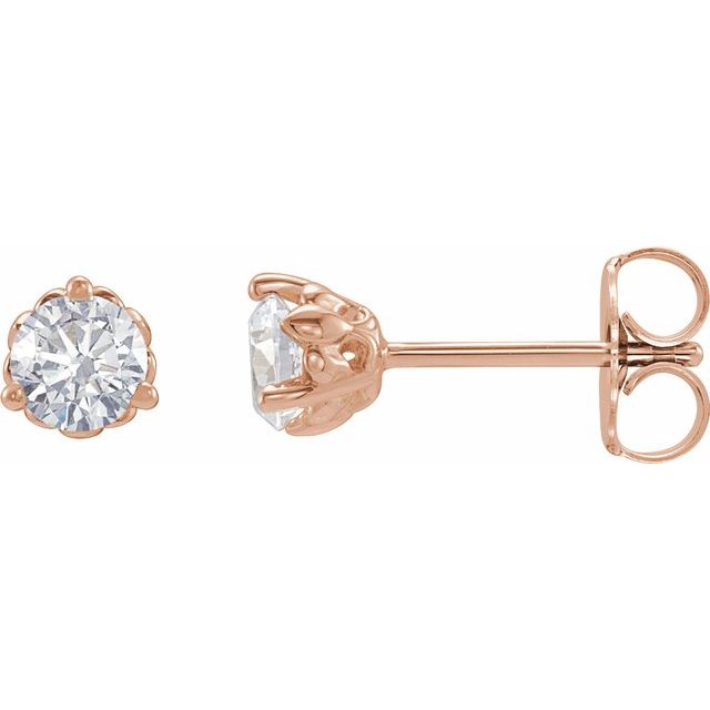 14K Rose 1/2 CTW Lab-Grown Diamond Fleur-de-Lis Earrings
