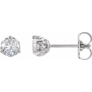 14K White 1/5 CTW Lab-Grown Diamond Fleur-de-Lis Earrings