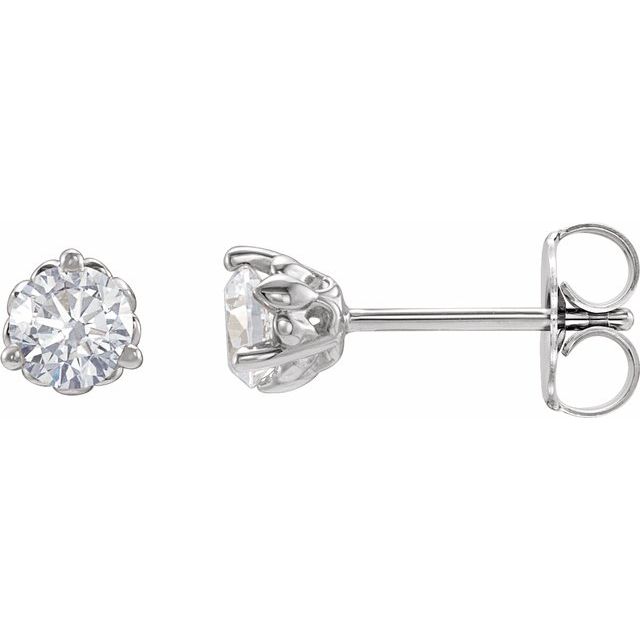 14K White 1/5 CTW Lab-Grown Diamond Fleur-de-Lis Earrings