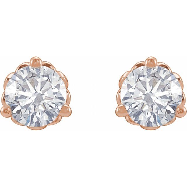 14K Rose 1/5 CTW Lab-Grown Diamond Fleur-de-Lis Earrings