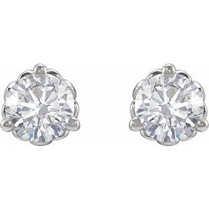 14K White 1/5 CTW Lab-Grown Diamond Fleur-de-Lis Earrings