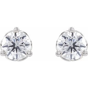 14K White 1/2 CT Lab-Grown Diamond Scroll Earrings