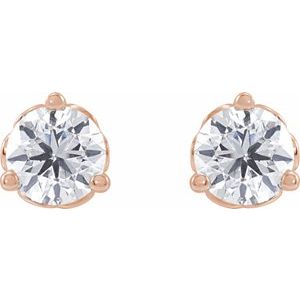 14K Rose 1/3 CT Lab-Grown Diamond Scroll Earrings