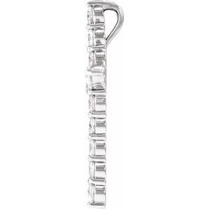 14K White 1/2 CTW Lab-Grown Diamond Cross Pendant