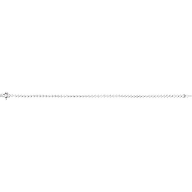 14K White 3 CTW Lab-Grown Diamond 7 1/4" Line Bracelet