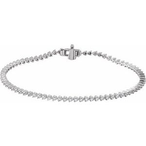 14K White 2 CTW Lab-Grown Diamond 7 1/4" Line Bracelet