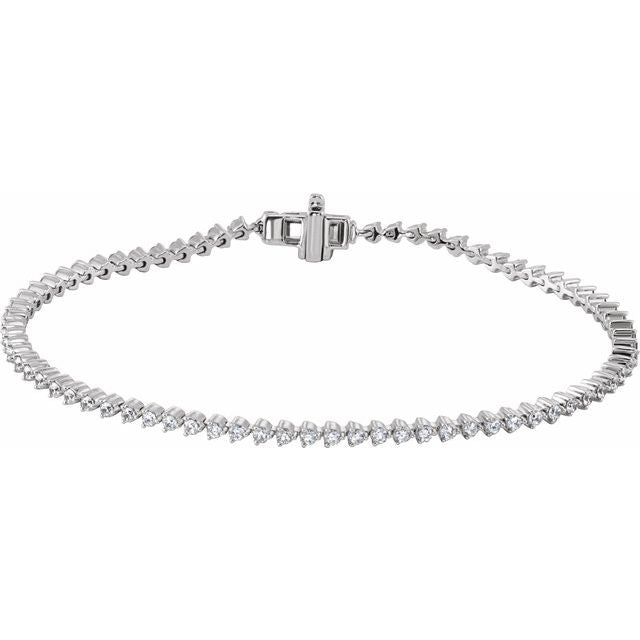 14K White 2 CTW Lab-Grown Diamond 7 1/4" Line Bracelet