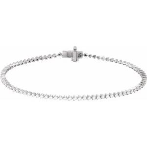 14K White 1 1/2 CTW Lab-Grown Diamond 7 1/4" Line Bracelet