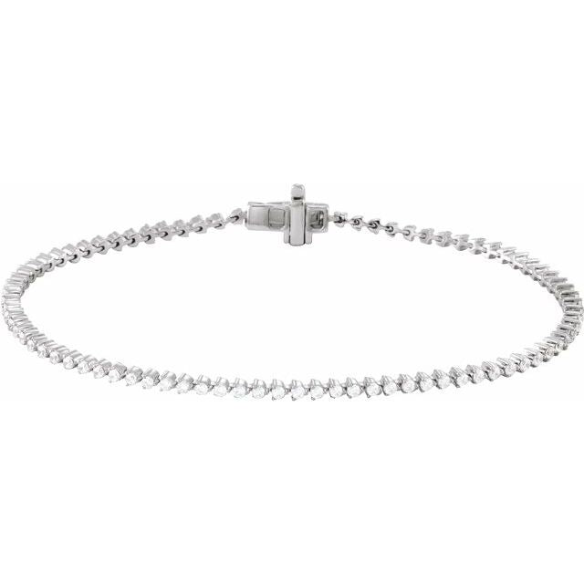 14K White 1 1/2 CTW Lab-Grown Diamond 7 1/4" Line Bracelet