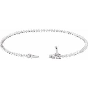 14K White 1 1/2 CTW Lab-Grown Diamond 7 1/4" Line Bracelet