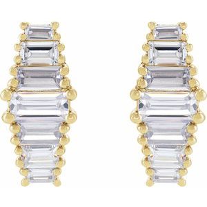 14K Yellow 1 1/2 CTW Lab-Grown Diamond Earrings