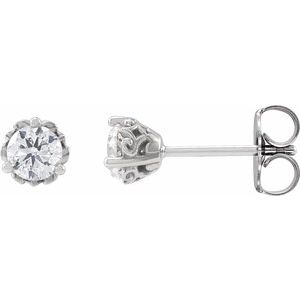 14K White 1/2 CTW Lab-Grown Diamond Vintage-Inspired Earrings
