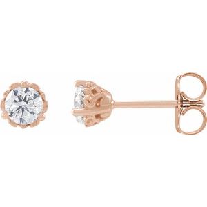14K Rose 1/2 CTW Lab-Grown Diamond Vintage-Inspired Earrings