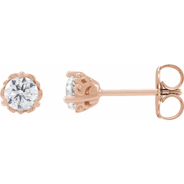 14K Rose 1/2 CTW Lab-Grown Diamond Vintage-Inspired Earrings
