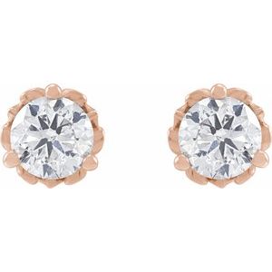 14K Rose 1/2 CTW Lab-Grown Diamond Vintage-Inspired Earrings