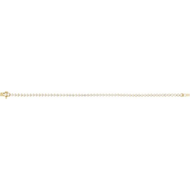 14K Yellow 3 CTW Lab-Grown Diamond 7 1/4" Line Bracelet