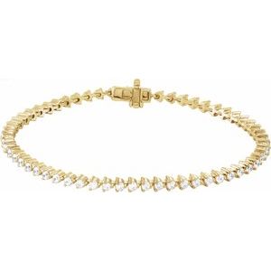 14K Yellow 3 CTW Lab-Grown Diamond 7 1/4" Line Bracelet