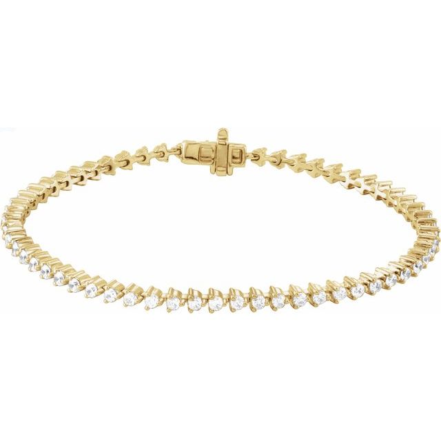 14K Yellow 3 CTW Lab-Grown Diamond 7 1/4" Line Bracelet