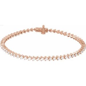 14K Rose 2 CTW Lab-Grown Diamond 7 1/4" Line Bracelet