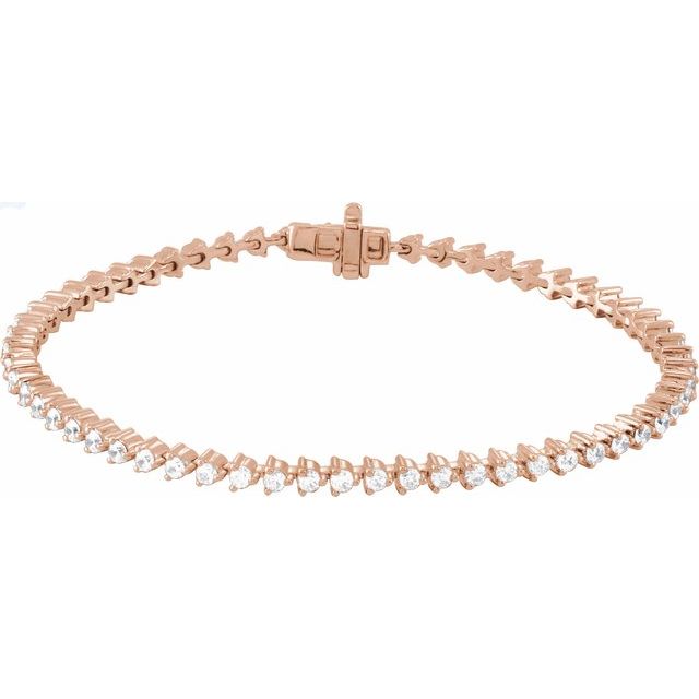 14K Rose 2 CTW Lab-Grown Diamond 7 1/4" Line Bracelet