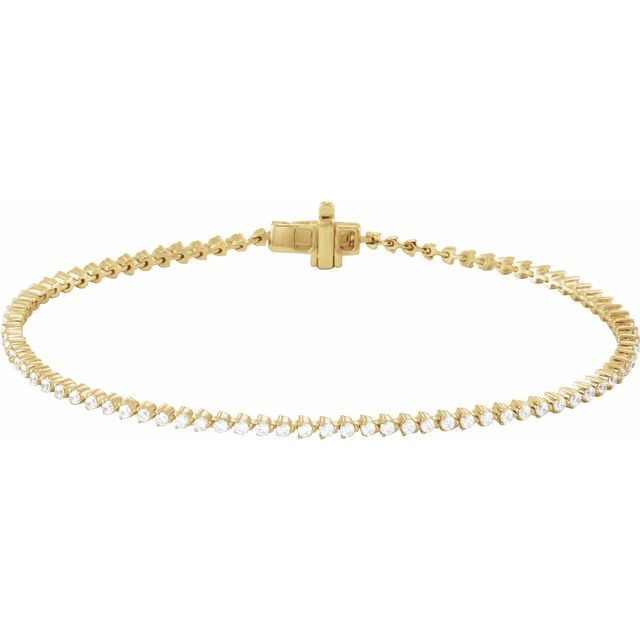 14K Yellow 1 1/2 CTW Lab-Grown Diamond 7 1/4" Line Bracelet
