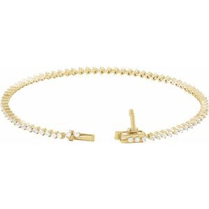 14K Yellow 1 1/2 CTW Lab-Grown Diamond 7 1/4" Line Bracelet