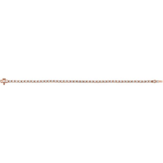 14K Rose 2 1/2 CTW Lab-Grown Diamond 7" Line Bracelet