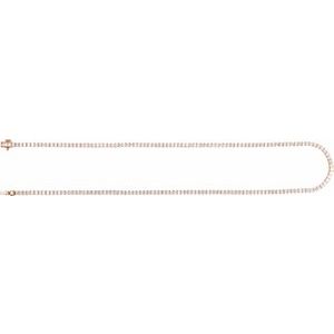 14K Rose 7 1/4 CTW Lab-Grown Diamond Line 16" Necklace