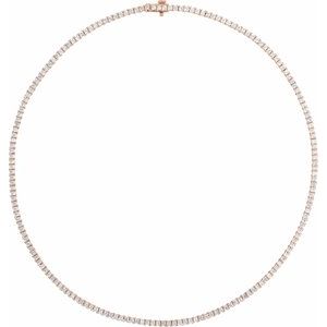 14K Rose 7 1/4 CTW Lab-Grown Diamond Line 16" Necklace