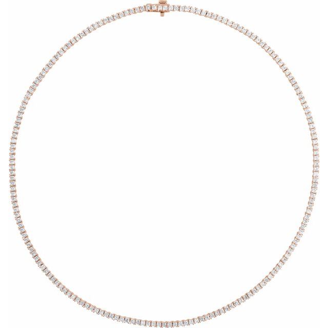 14K Rose 7 1/4 CTW Lab-Grown Diamond Line 16" Necklace