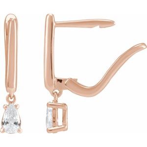 14K Rose 1/2 CTW Lab-Grown Diamond Lever Back Earrings