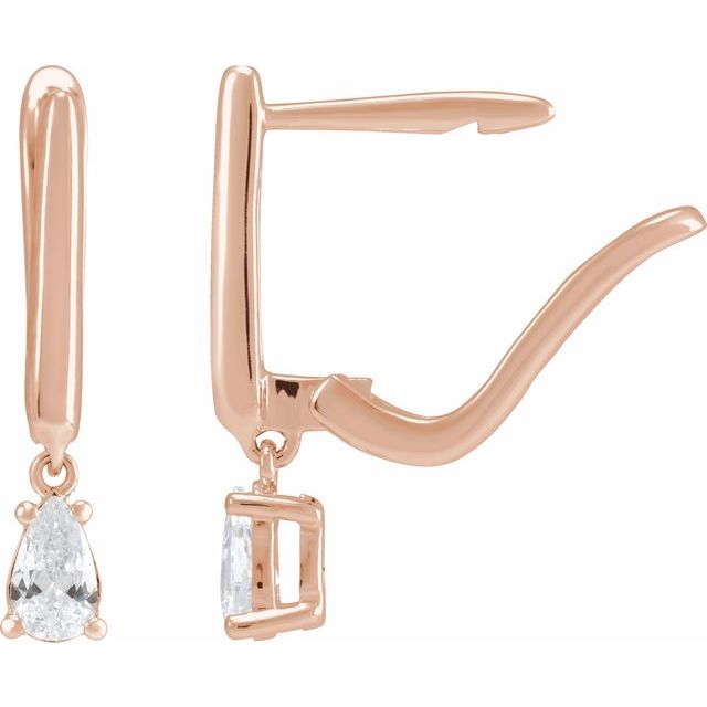14K Rose 1/2 CTW Lab-Grown Diamond Lever Back Earrings