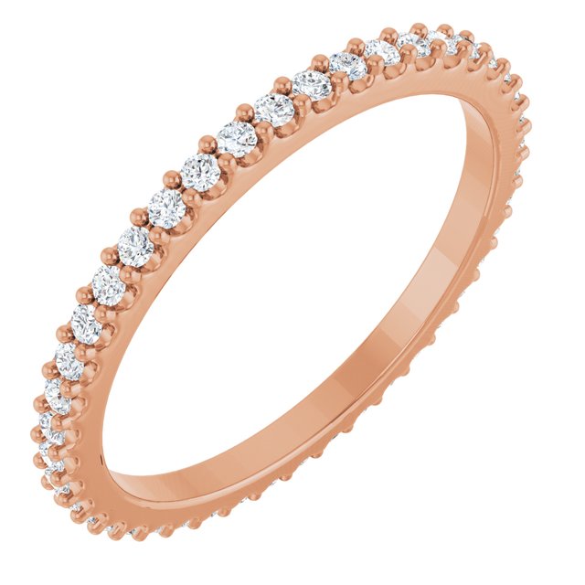 14K Rose 3/8 CTW Lab-Grown Diamond  Eternity Band