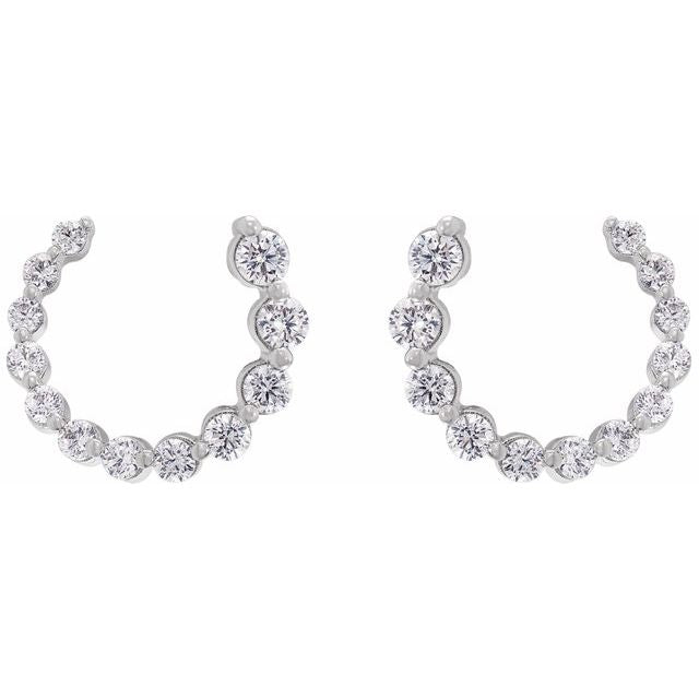 14K White 1/2 CTW Lab-Grown Diamond Front-Back Earrings