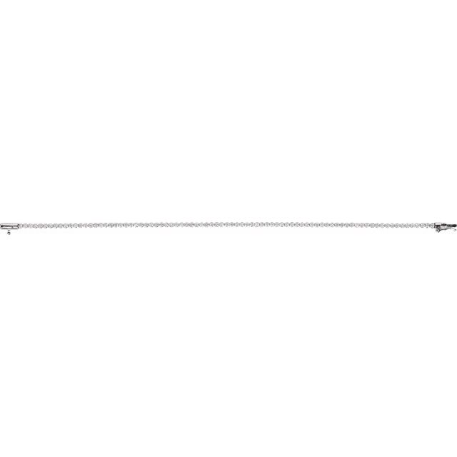 14K White 1 5/8 CTW Lab-Grown Diamond Lightweight Line 7" Bracelet