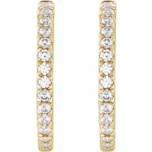 14K Yellow 3/8 CTW Lab-Grown Diamond 17.4 mm Hoop Earrings