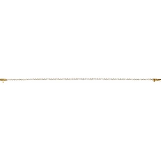 14K Yellow 1 5/8 CTW Lab-Grown Diamond Lightweight Line 7" Bracelet