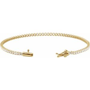 14K Yellow 1 5/8 CTW Lab-Grown Diamond Lightweight Line 6 1/2" Bracelet