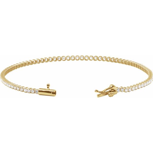 14K Yellow 1 5/8 CTW Lab-Grown Diamond Lightweight Line 6 1/2" Bracelet
