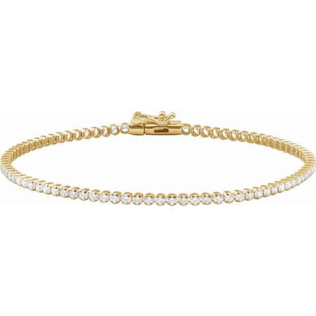 14K Yellow 1 5/8 CTW Lab-Grown Diamond Lightweight Line 6 1/2" Bracelet