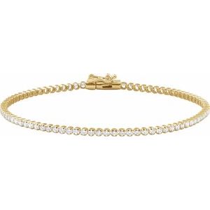 14K Yellow 1 5/8 CTW Lab-Grown Diamond Lightweight Line 6 1/2" Bracelet