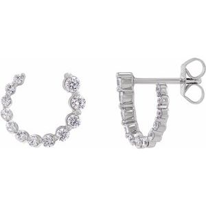 14K White 1/2 CTW Lab-Grown Diamond Front-Back Earrings
