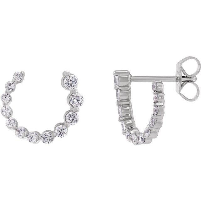 14K White 1/2 CTW Lab-Grown Diamond Front-Back Earrings