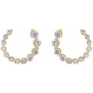14K Yellow 1/2 CTW Lab-Grown Diamond Front-Back Earrings