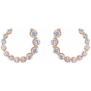 14K Rose 1/2 CTW Lab-Grown Diamond Front-Back Earrings
