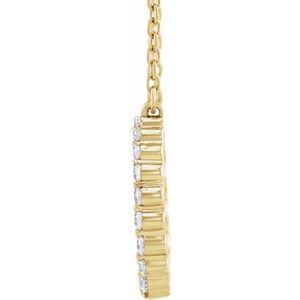 14K Yellow 3/8 CTW Lab-Grown Diamond Graduated Circle 16-18" Necklace