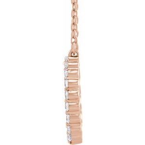 14K Rose 3/8 CTW Lab-Grown Diamond Graduated Circle 16-18" Necklace